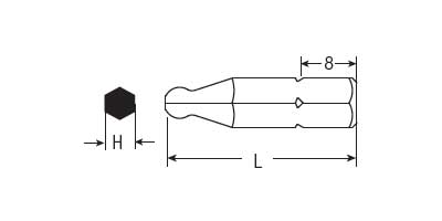  Herramienta industrial 1 4 6.35mm Hex shank DIN3126 C6.3 H2.5